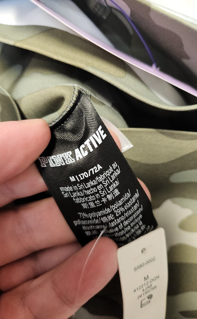 Pink Women's Size M Green Camo Leggings