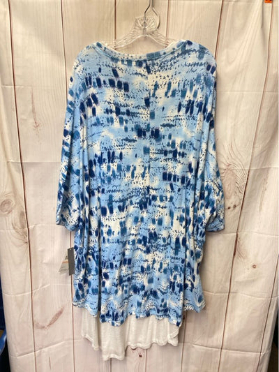 NWT Melissa McCarthy Women's Size 3X Blue Poncho