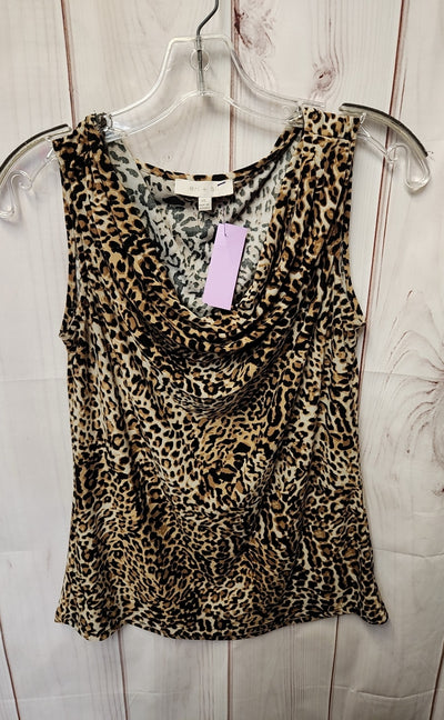 Eri & Ali Women's Size XS Brown Animal Print Sleeveless Top