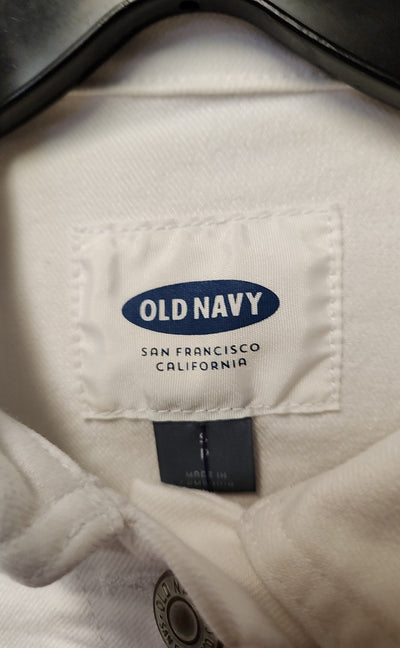 Old Navy Women's Size S White Denim Jacket