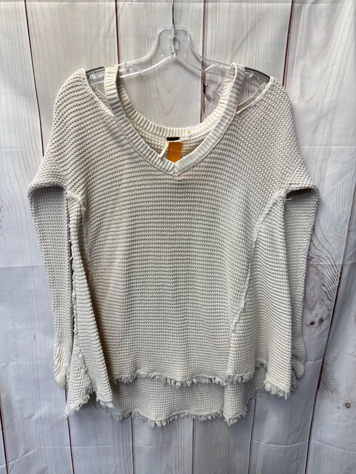 Free People Women's Size S White Knit Cold Shoulder Top