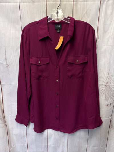 INC Women's Size 1X Pink Long Sleeve Top