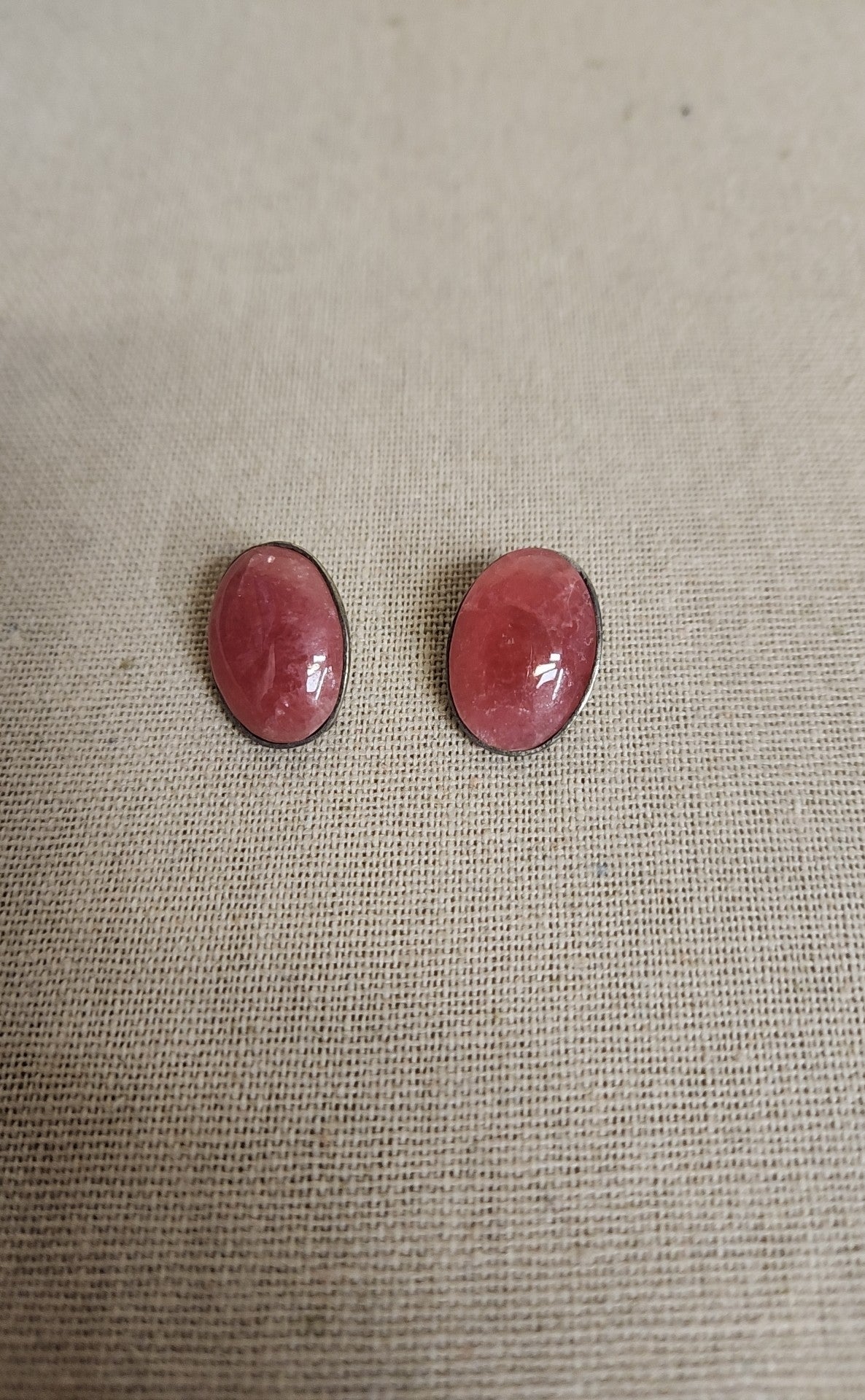 Pink Stone Clip on Earrings