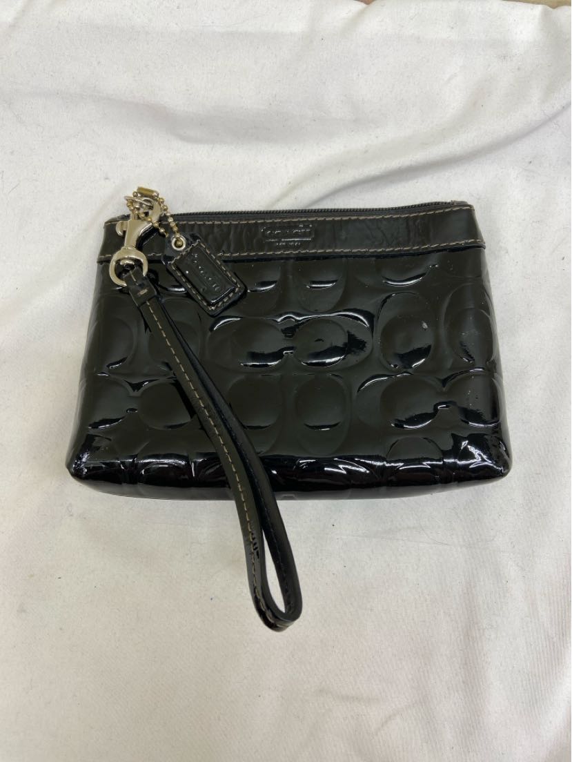 Coach Black Leather Wristlet
