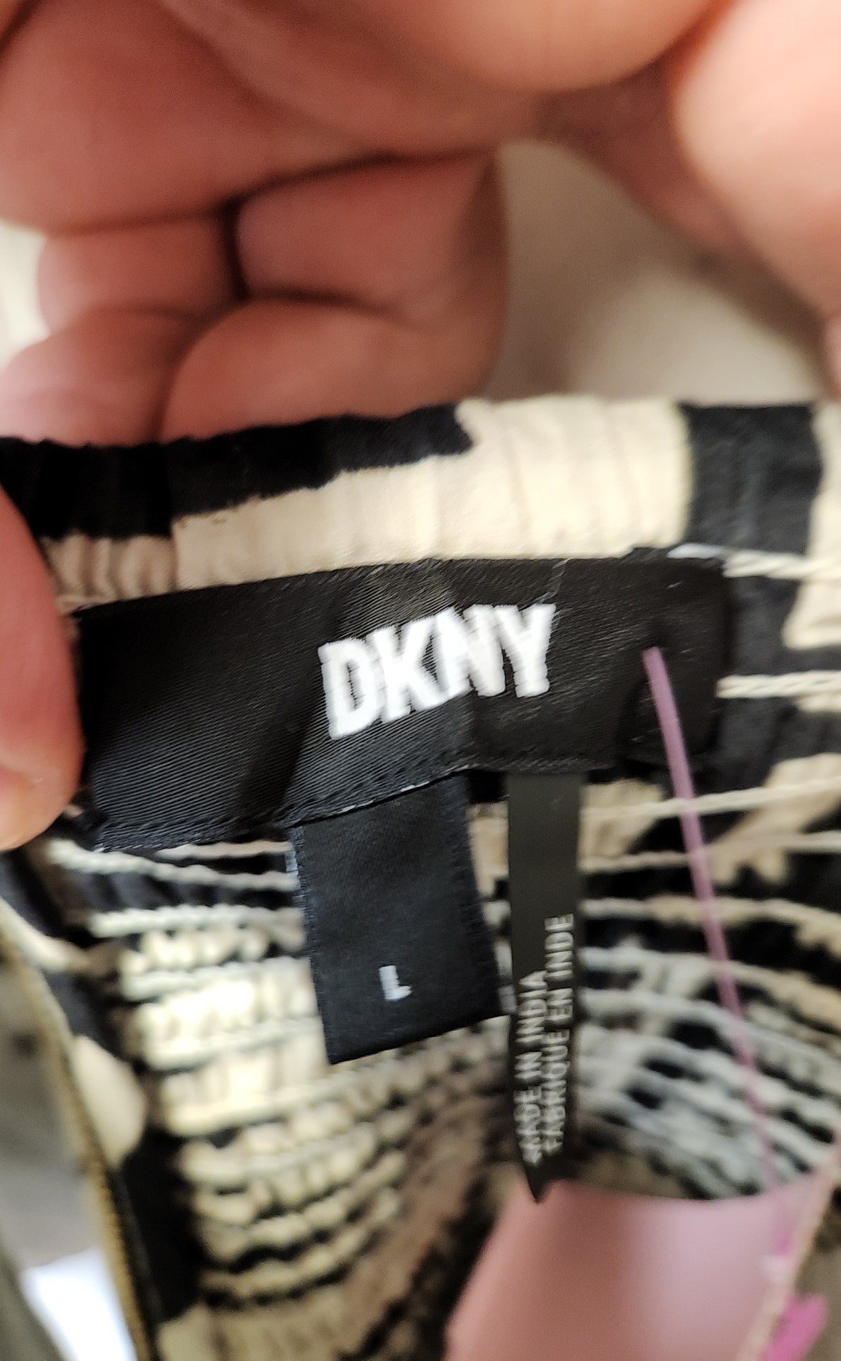 NWT DKNY Women's Size L White & Black Sleeveless Top