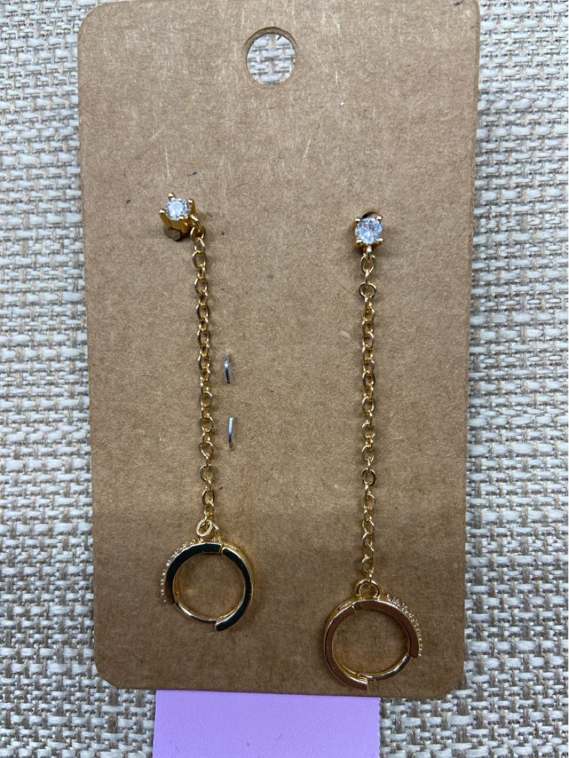 Gold Drop Hoop Earrings