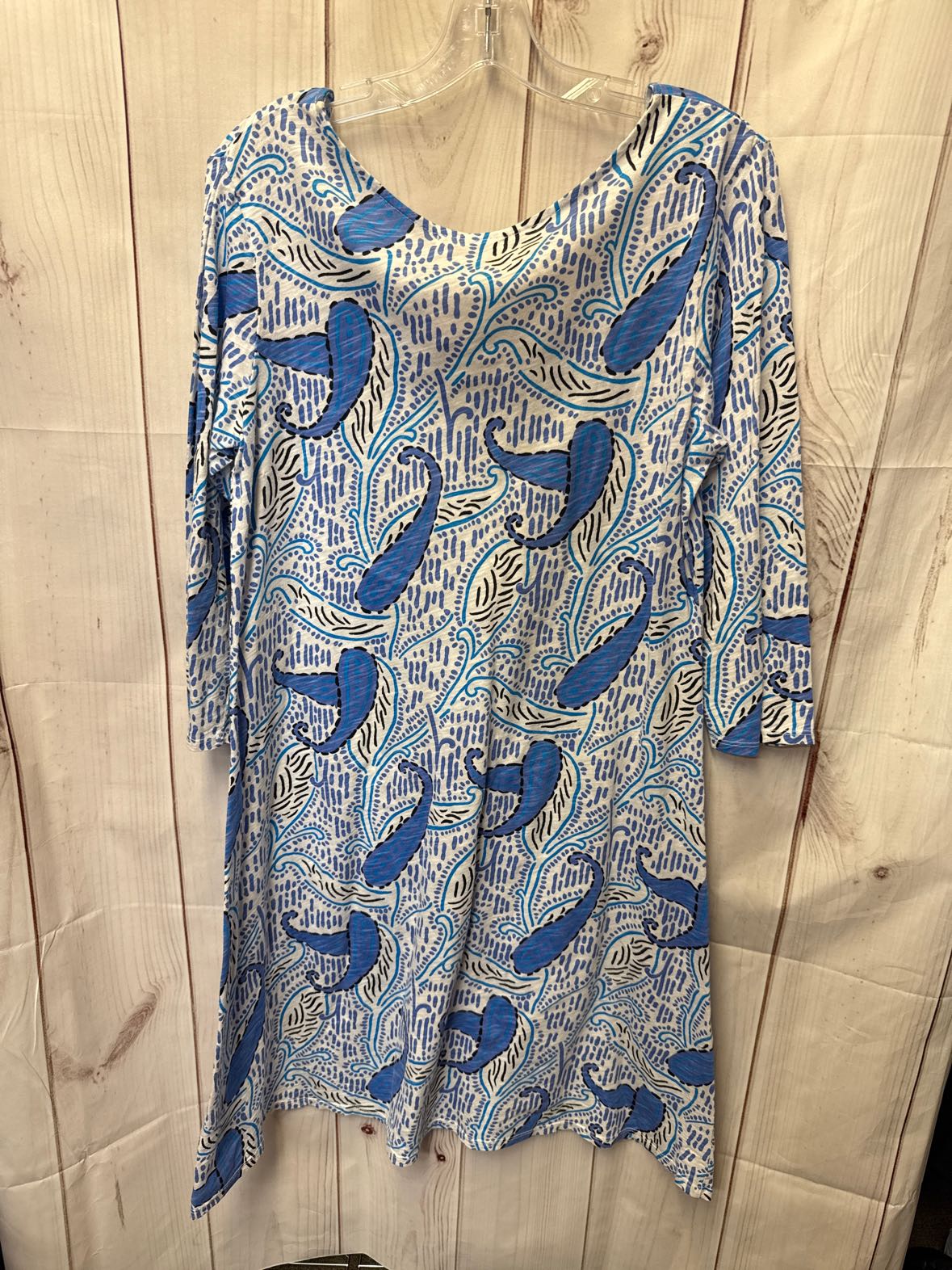 Fresh Produce Women's Size M White & Blue Dress