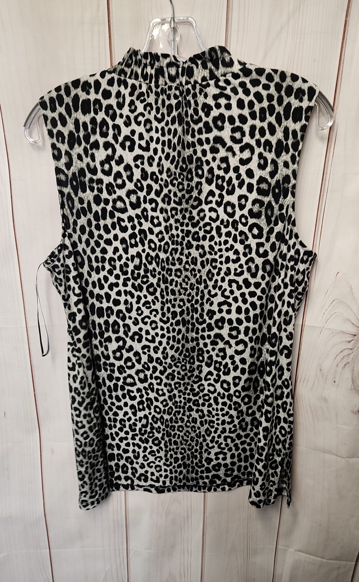 Michael Kors Women's Size L Black Animal Print Sleeveless Top