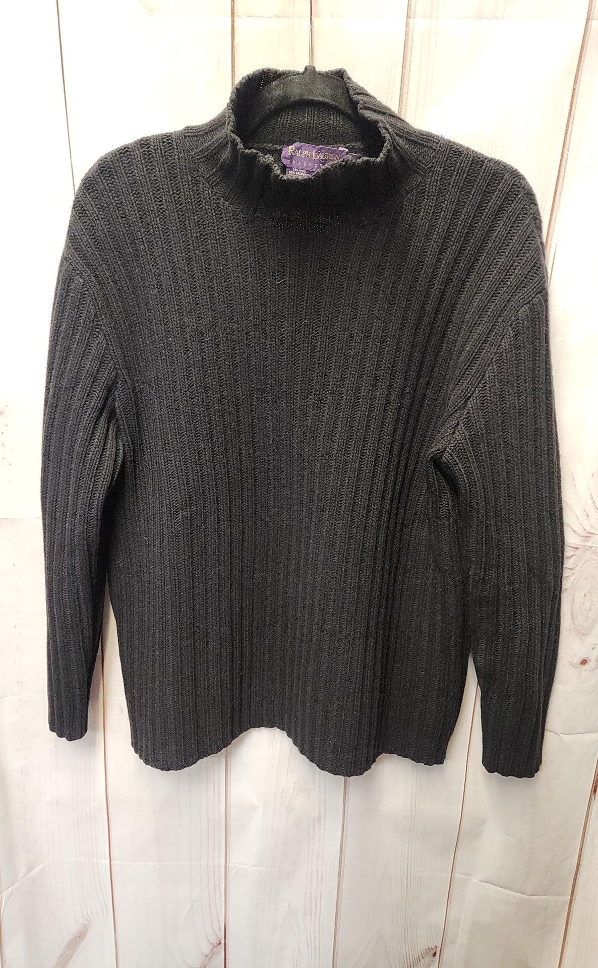 Ralph Lauren Purple Label Women's Size M Black Sweater - As Is hole at collar