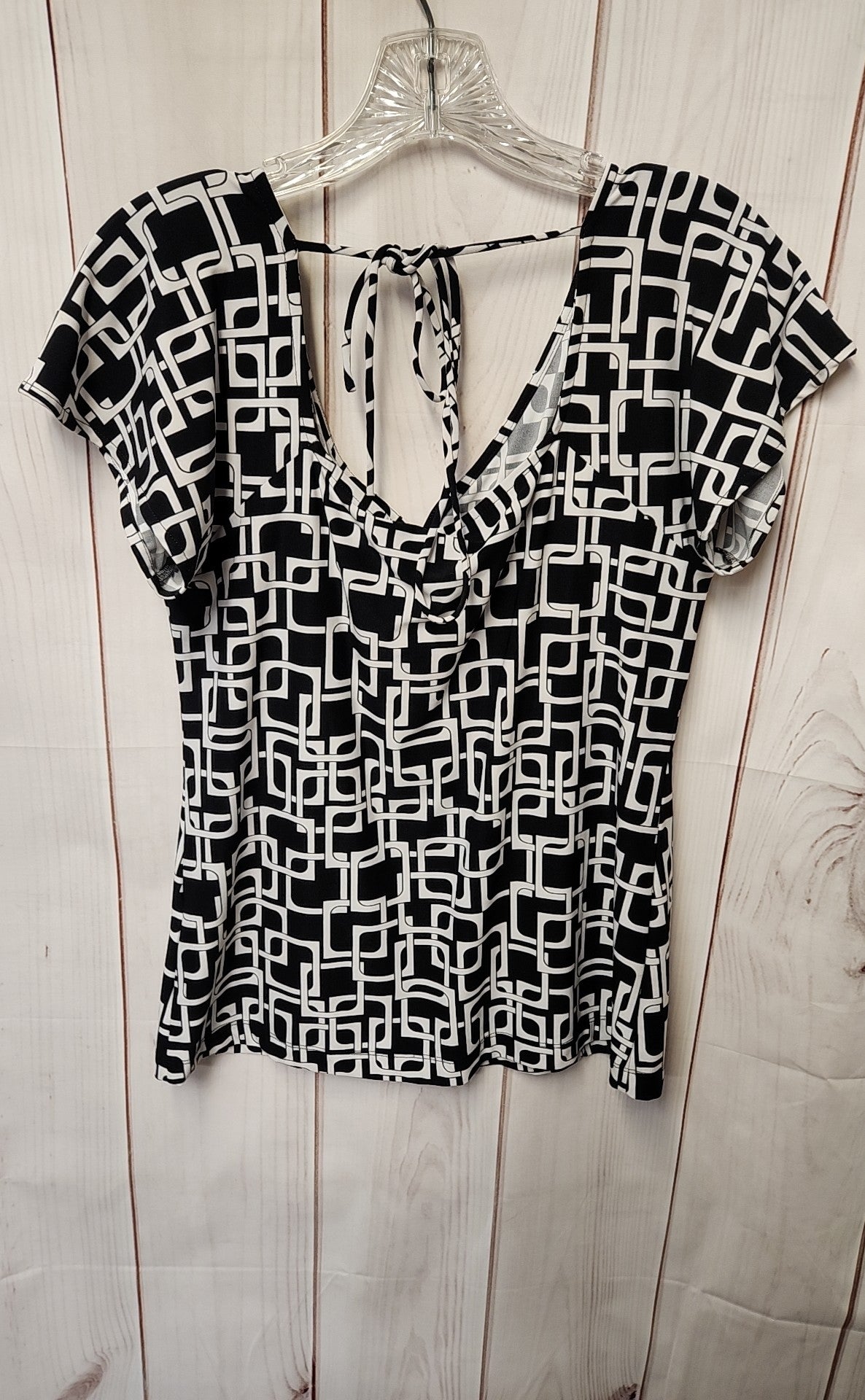 Essentials By Milano Women's Size S Black Short Sleeve Top