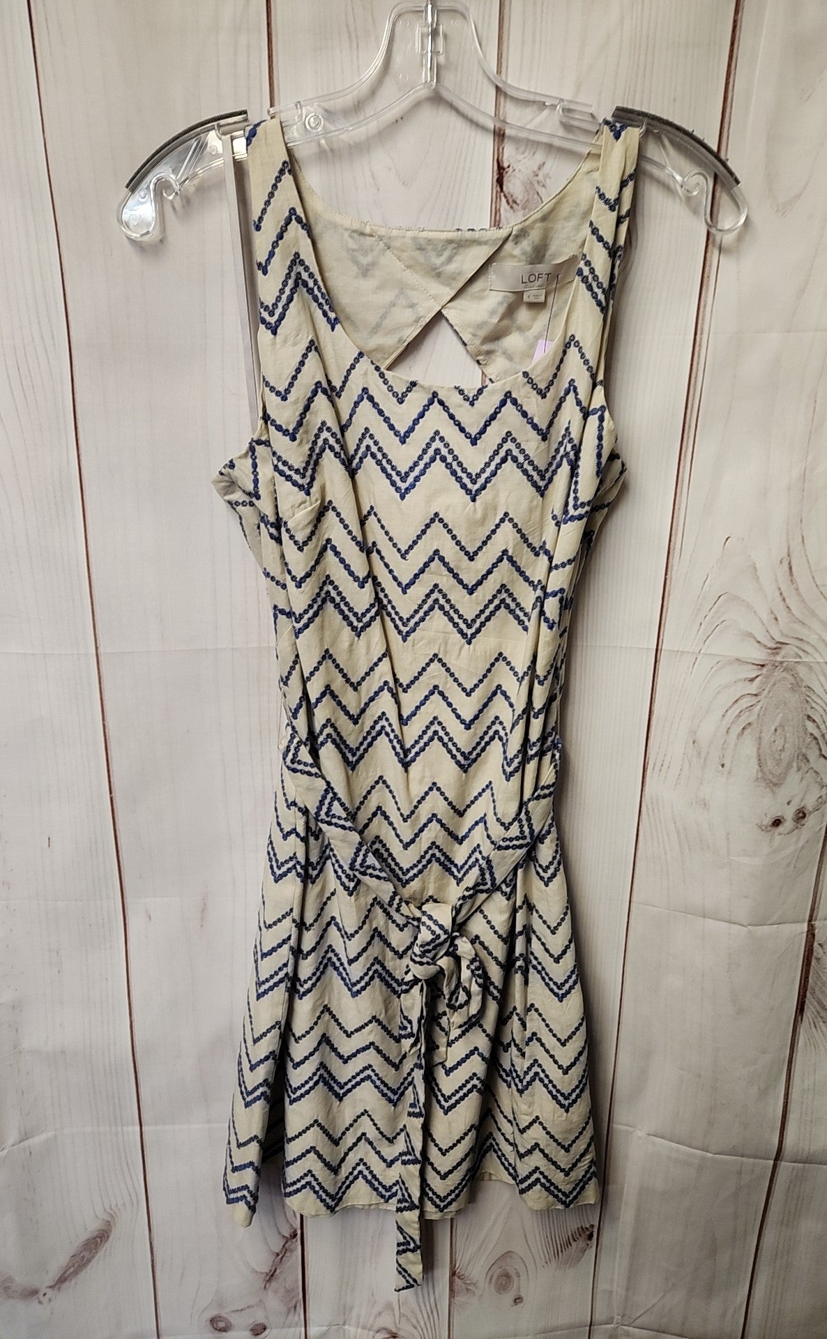 Loft Women's Size 8 White & Blue Dress