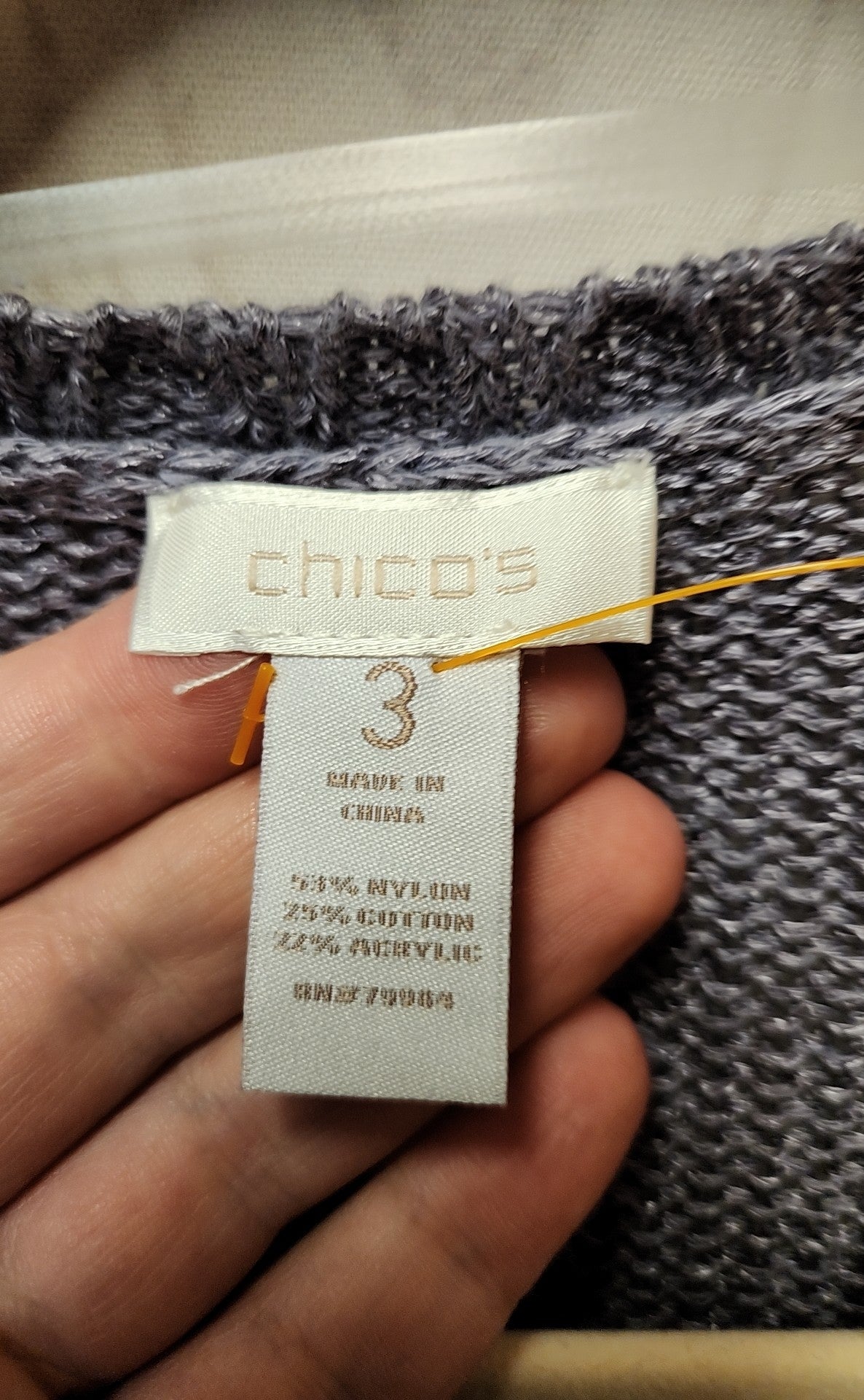 Chico's Women's Size 3 = US XL Purple Cardigan