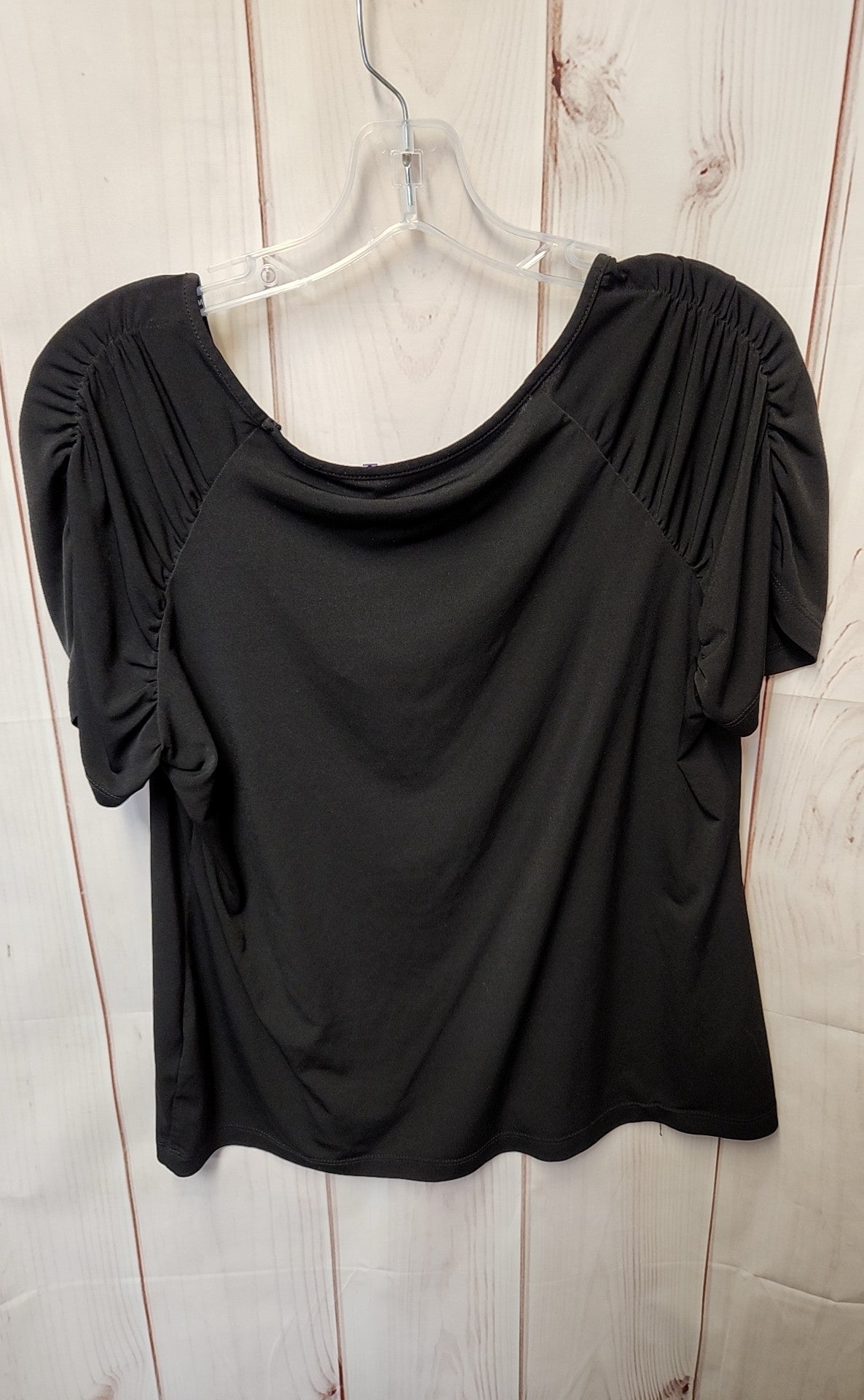 Susan Graver Women's Size S Black Short Sleeve Top