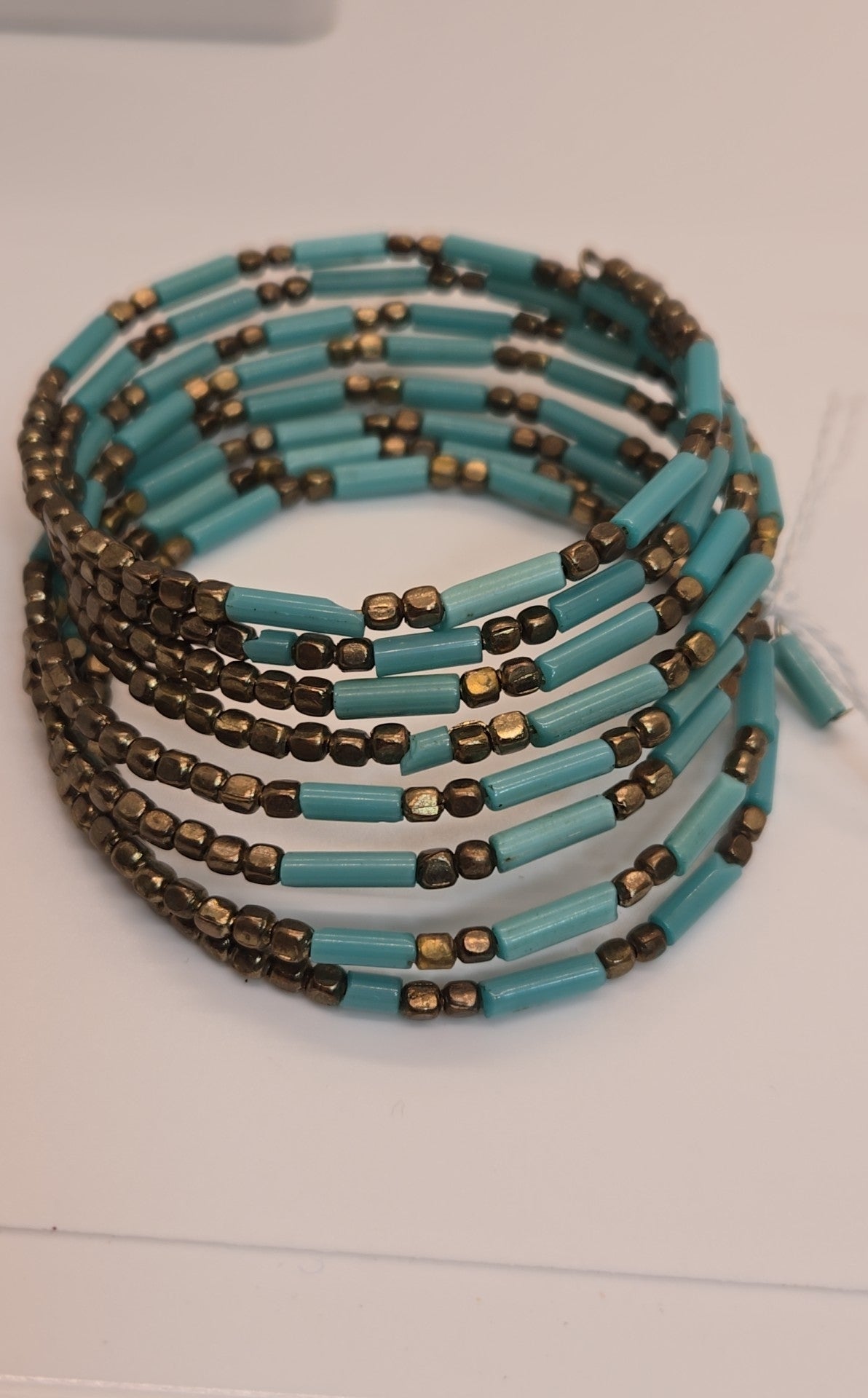 Blue Beaded Wrap Bracelet