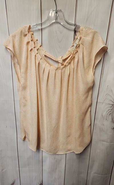 Lauren Conrad Women's Size L Peach Floral Sleeveless Top
