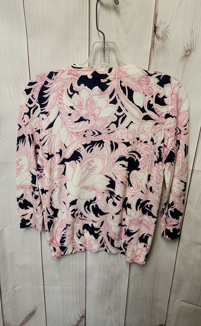Talbots Women's Size Petite Pink & Blue Cardigan