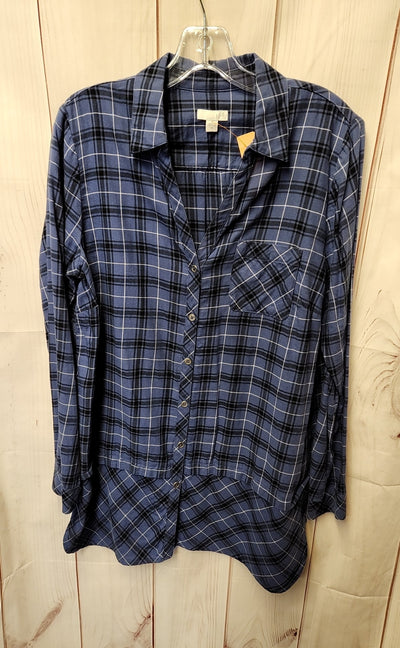 J Jill Women's Size M Blue Long Sleeve Top