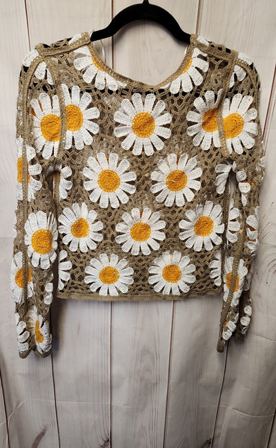 NWT Rebellion Women's Size S Brown Floral Sweater