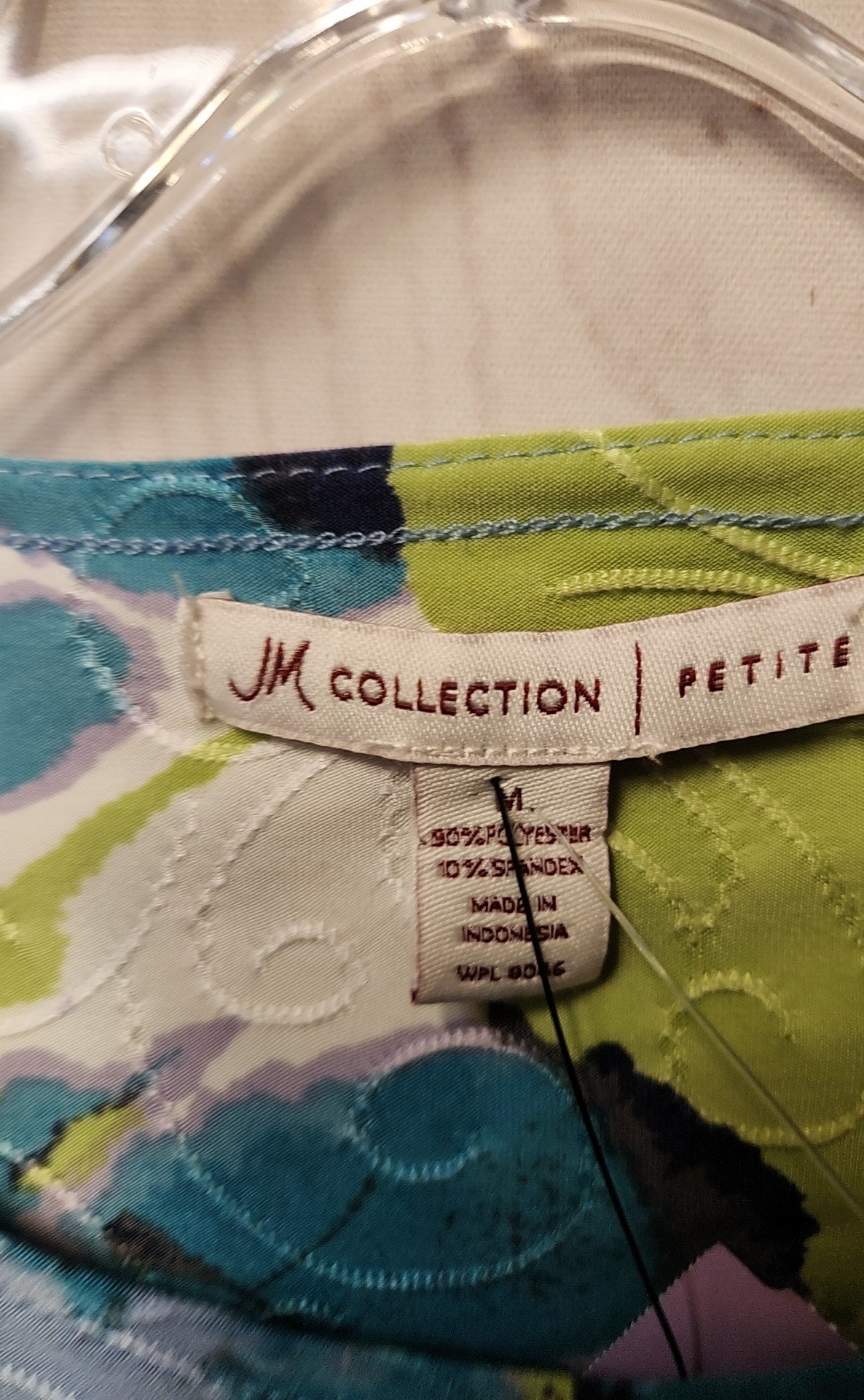JM Collection Women's Size M Green 3/4 Sleeve Top
