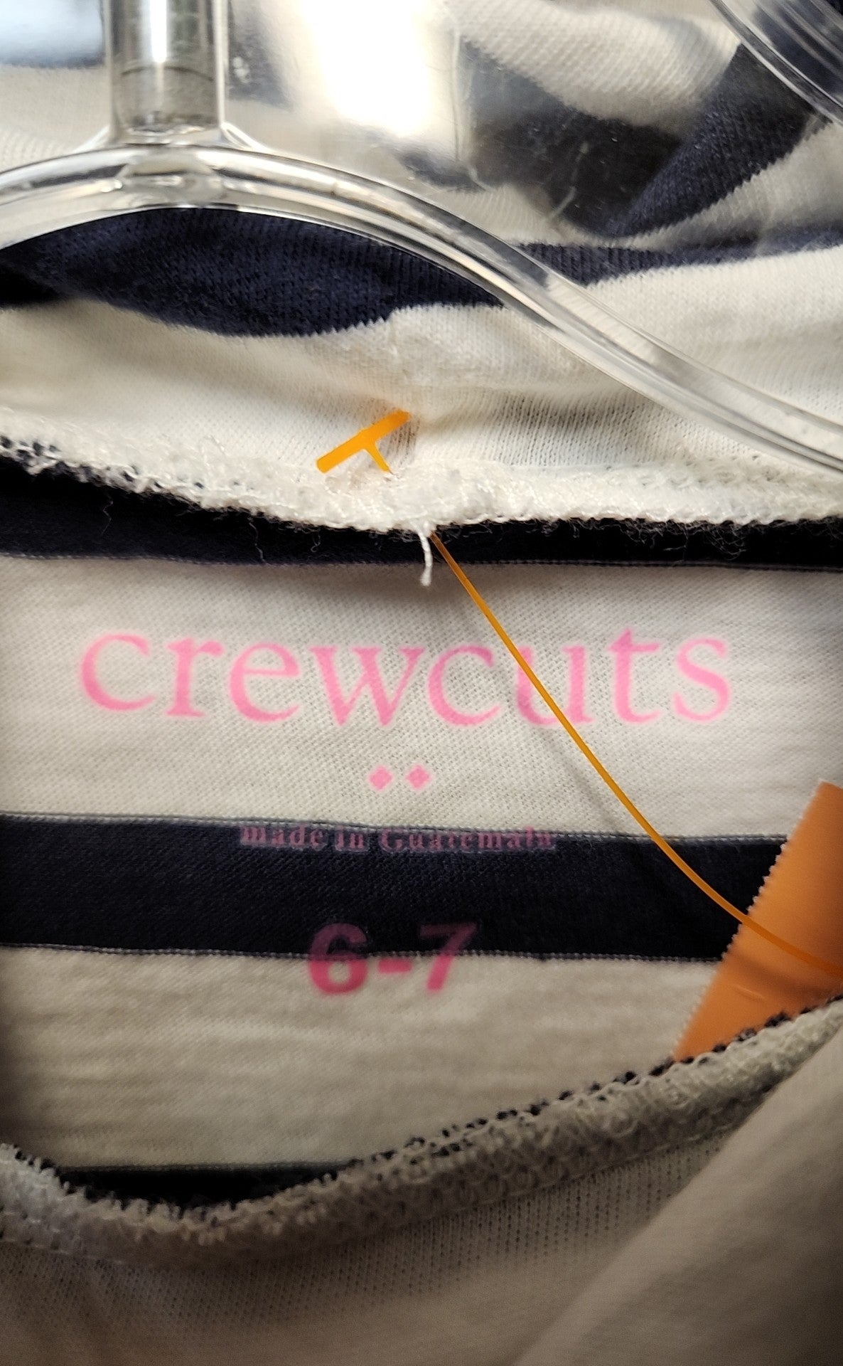 Crewcuts Girl's Size 6/7 White & Blue Shirt