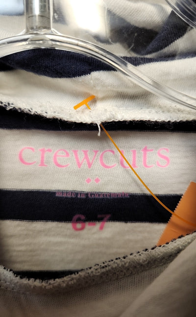 Crewcuts Girl's Size 6/7 White & Blue Shirt