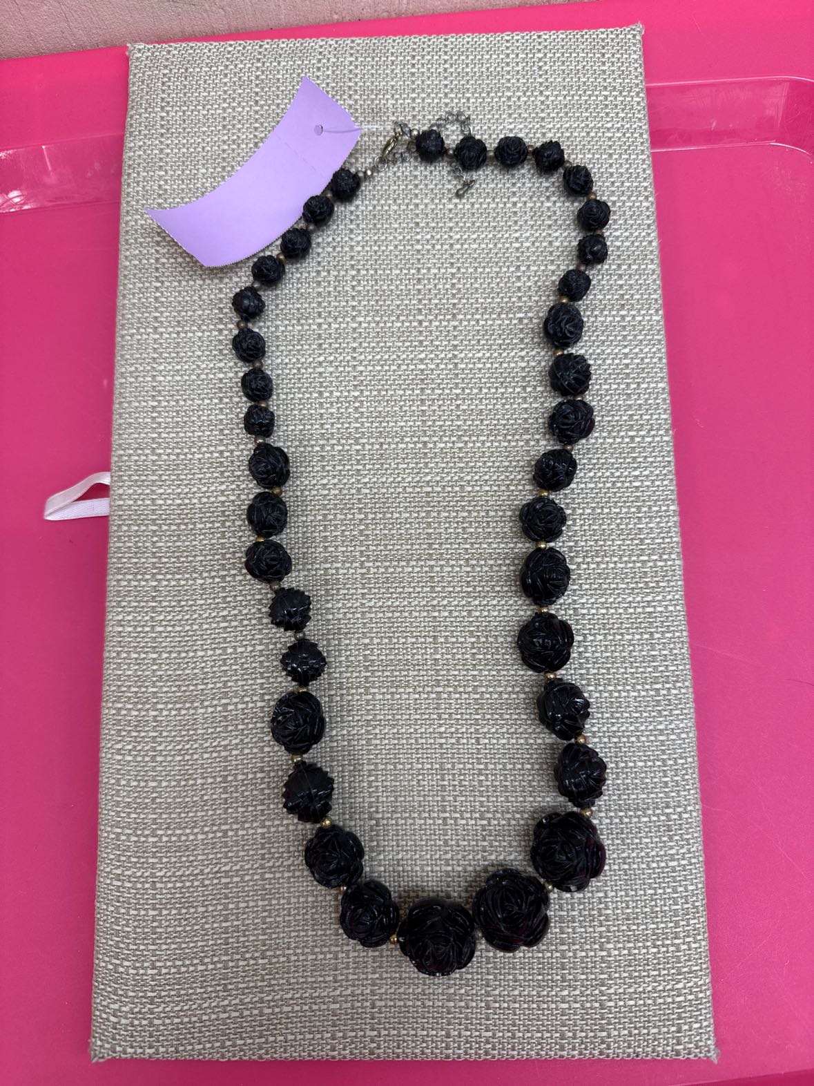 Black Beaded Necklace