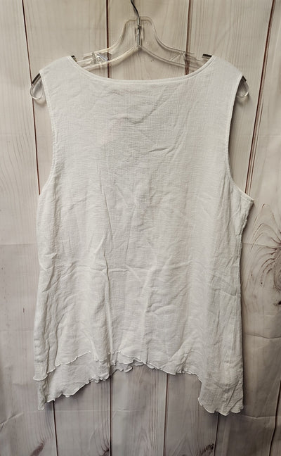 Soft Surroundings Women's Size L White Sleeveless Top