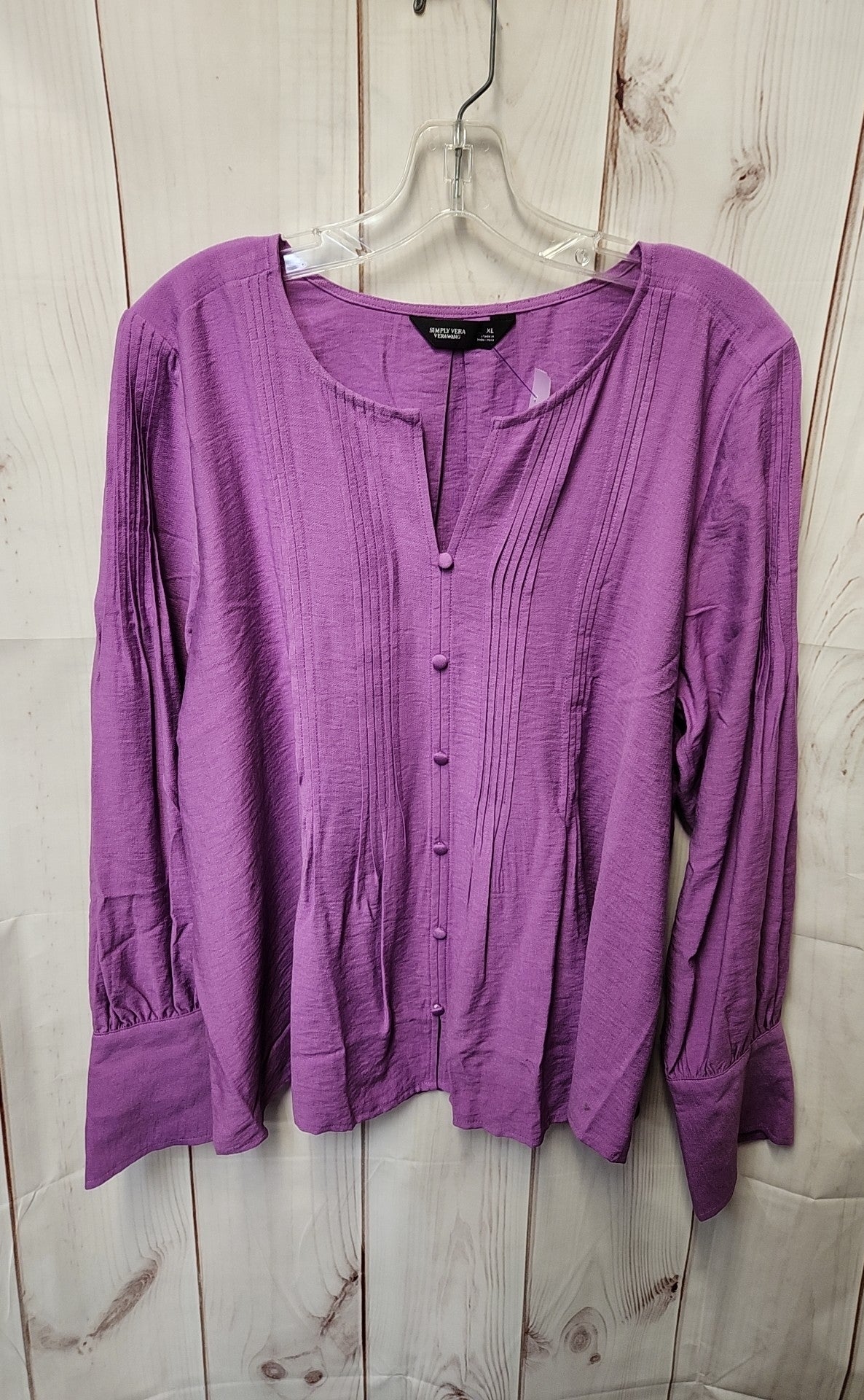 Simply Vera Women's Size XL Purple Long Sleeve Top