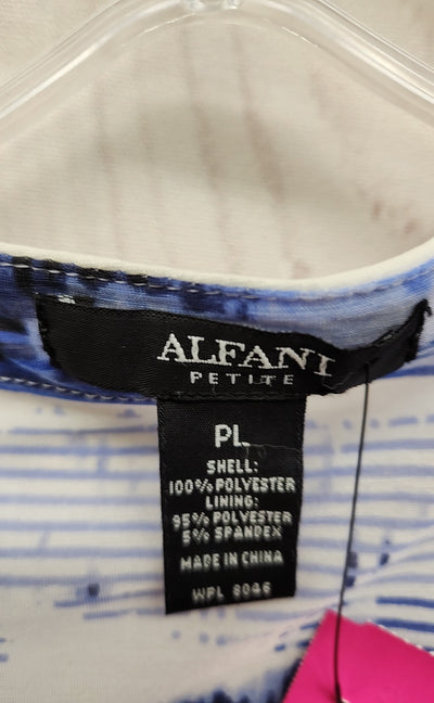 Alfani Women's Size L Petite Blue Short Sleeve Top