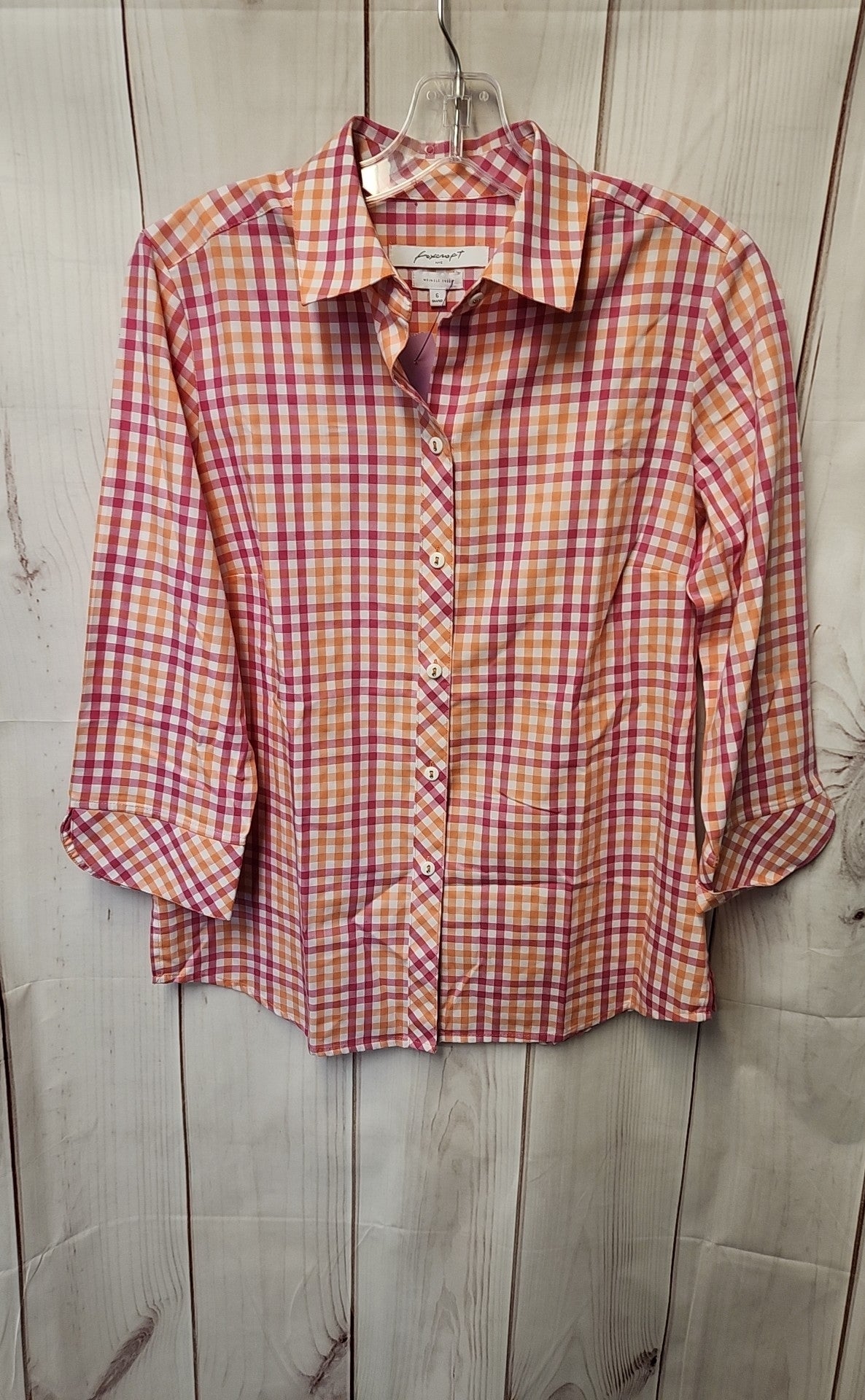 Foxcroft Women's Size 6 Pink 3/4 Sleeve Top