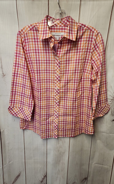 Foxcroft Women's Size 6 Pink 3/4 Sleeve Top