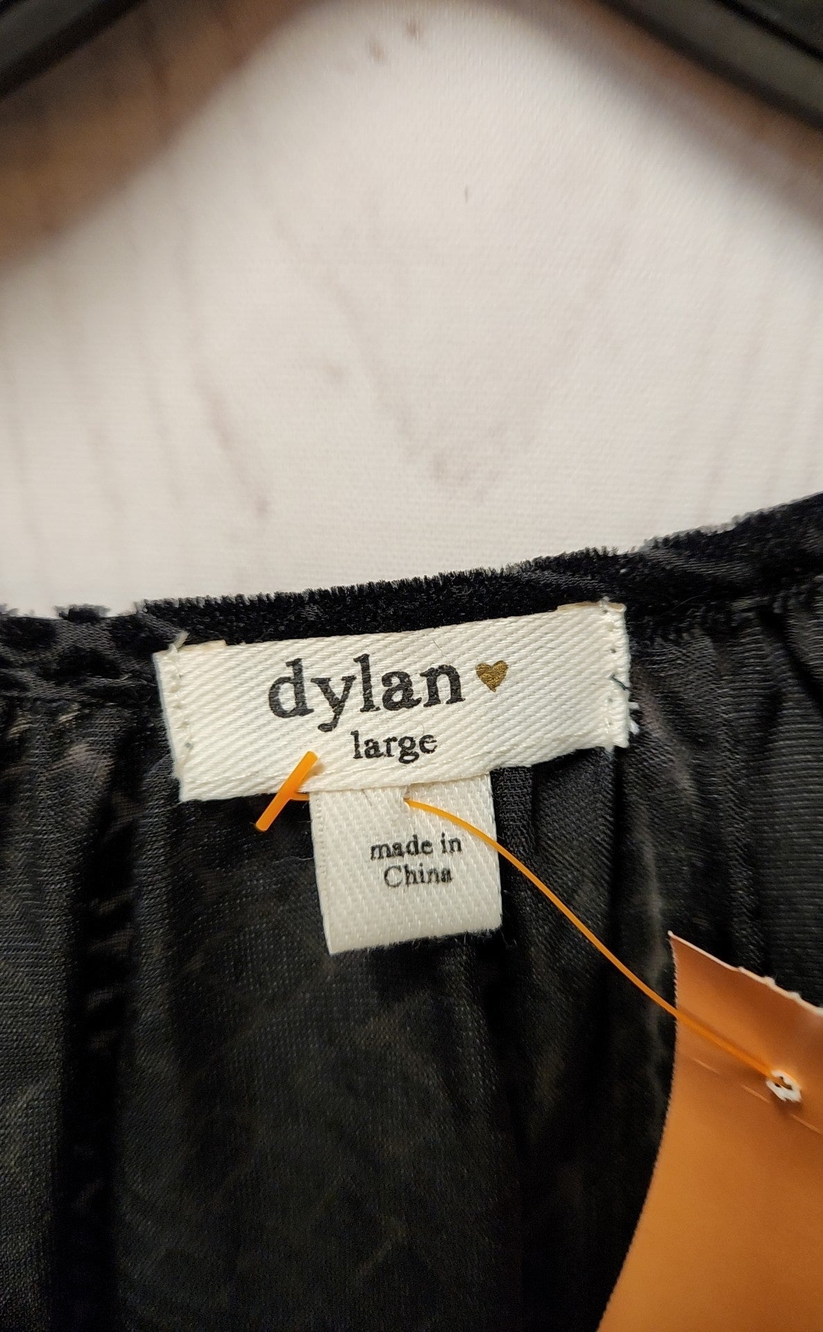 Dylan Women's Size L Black Velour Long Sleeve Top
