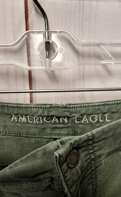 American Eagle Women's Size 8 Green Pants Super High Rise Baggy Wide Leg