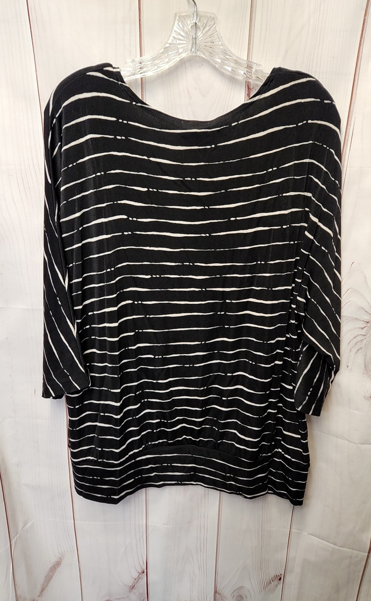 Chico's Travelers Women's Size 3 = US XL Black 3/4 Sleeve Top