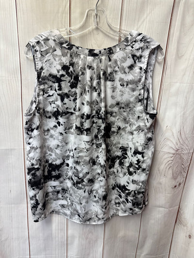 Apt 9 Women's Size XL Petite White & Black Sleeveless Top