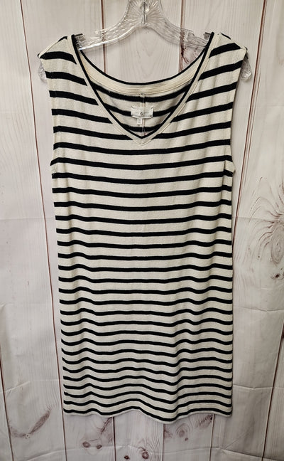 Lou & Grey Women's Size M White & Black Dress