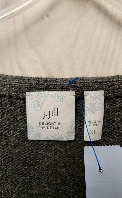 J Jill Women's Size XL Gray Holiday Sweater