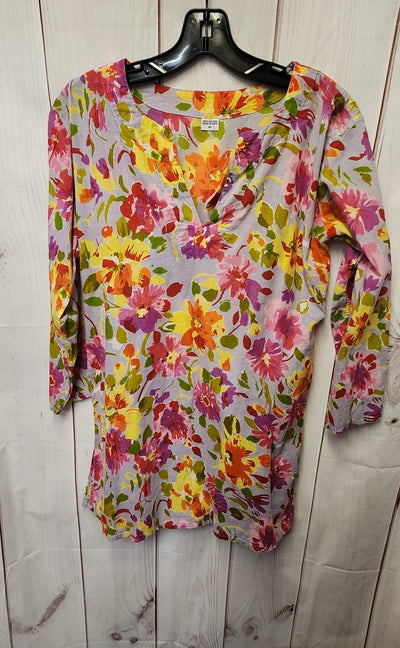 Women's Size M Gray Floral Cover-Up