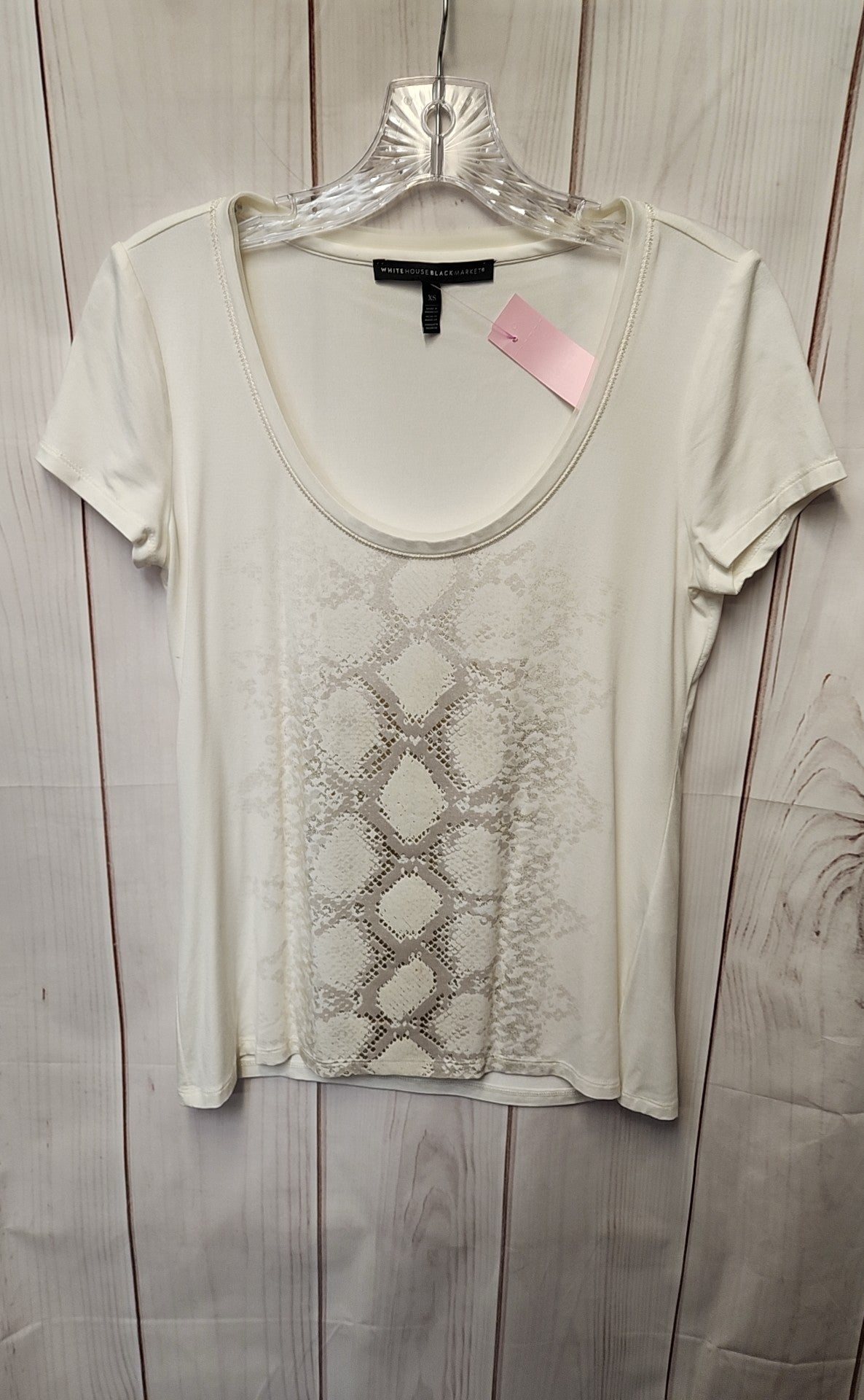 White House Black Market Women's Size XS White Short Sleeve Top