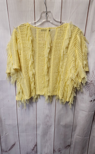 Zara Women's Size M Yellow Short Sleeve Top