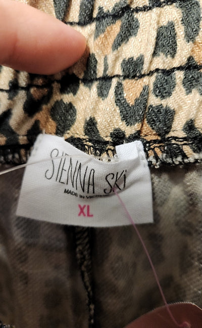 Sienna Sky Women's Size XL Brown Animal Print Pants