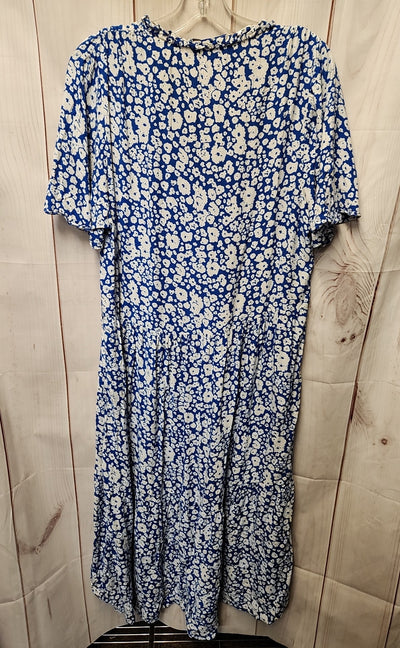 Zara Women's Size M Blue & White Floral Dress