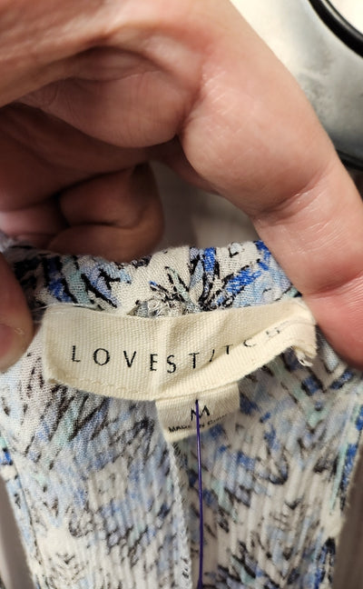 Lovestitch Women's Size M White & Blue Dress