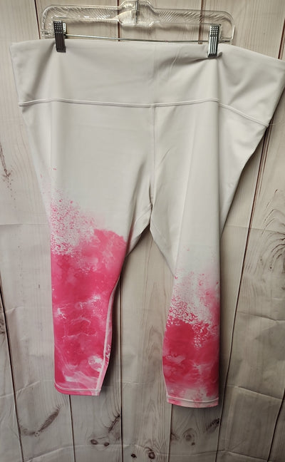 Athleta Women's Size 2X White & Pink Leggings