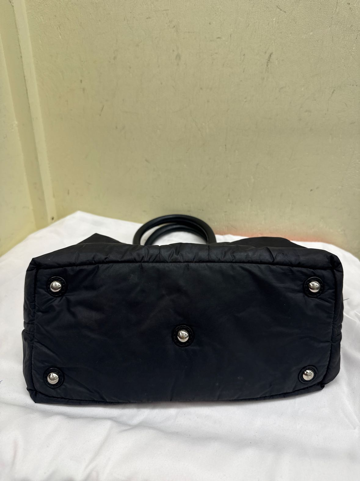 Yves Saint Laurent Signature Y front puff Silk Black Purse Bag YSL