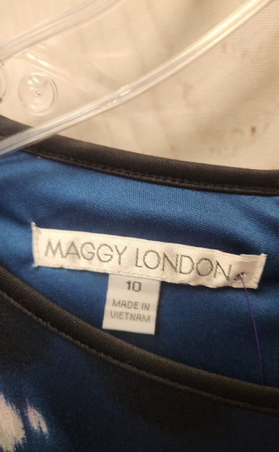 Maggy London Women's Size 10 Teal Floral Dress