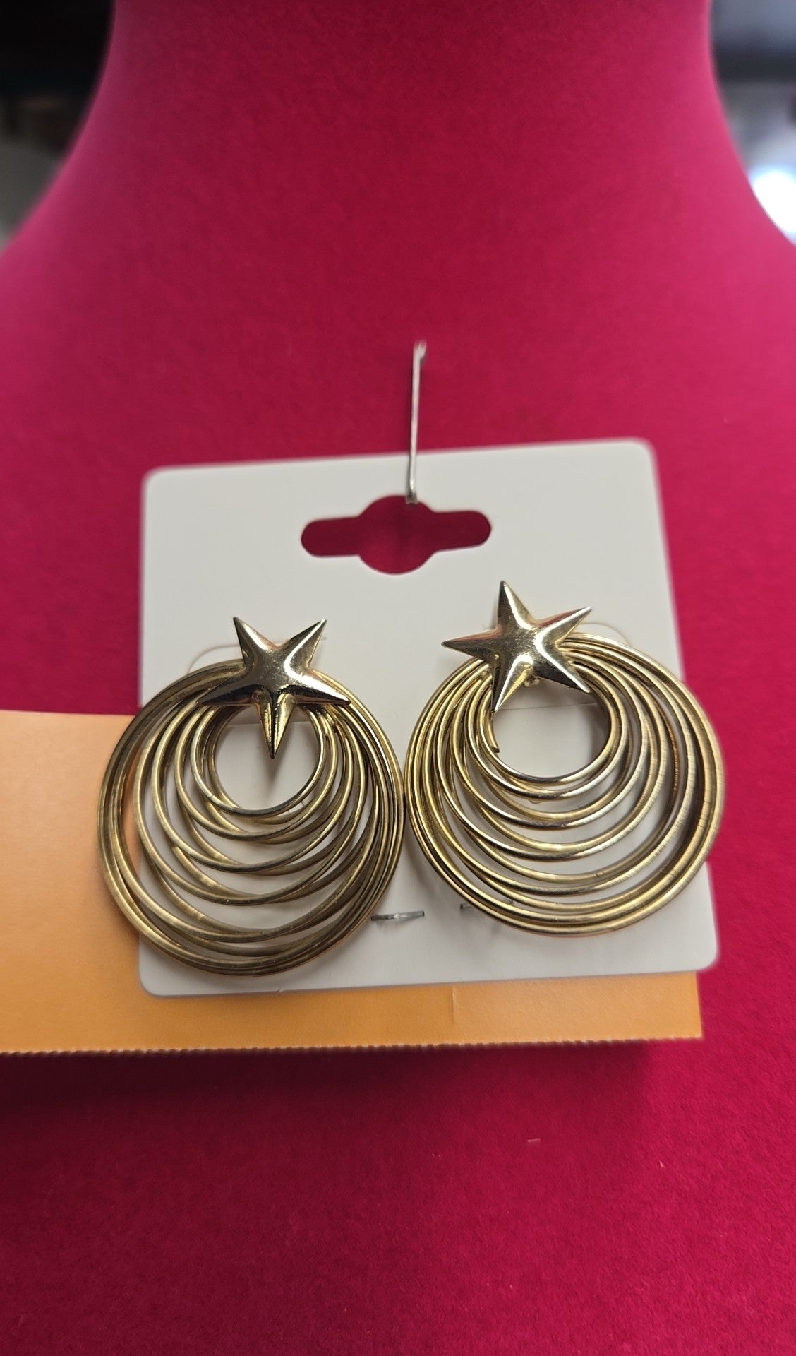 Gold Star Hoop Earrings
