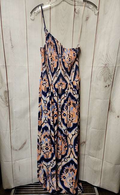 Moon River Women's Size L Blue & Orange Dress