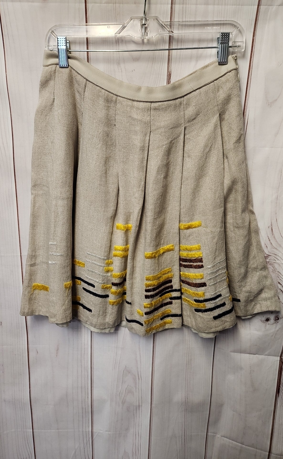 Maeve Anthropologie Women's Size 4 Brown Linen Skirt