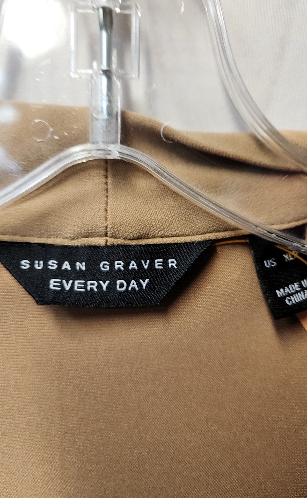 Susan Graver Women's Size XL Petite Tan Cardigan